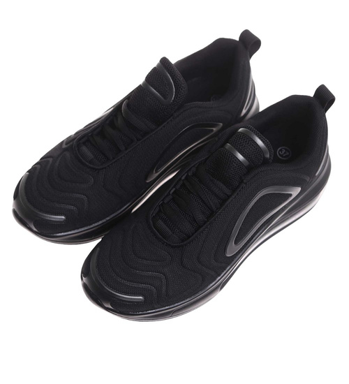 Buty sportowe czarne sznurowane sneakersy /G3-3 17952 W388/