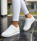 Białe damskie buty sportowe sznurowane sneakersy /E4-3 18664 T107/