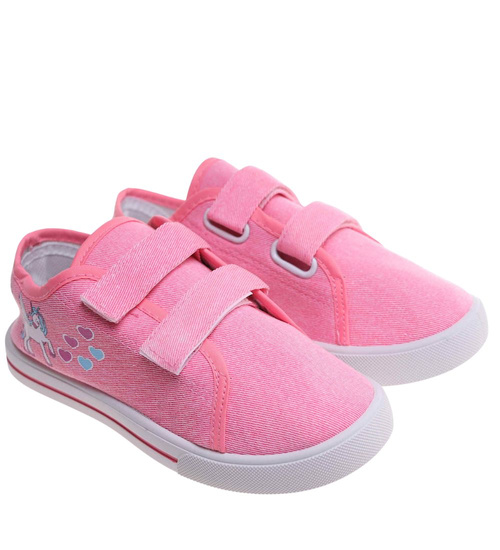 Różowe tenisówki dla dziewczynki na rzepy /A6-1 18111 T189/