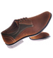 Zamszowe sznurowane półbuty męskie Brązowe /G3-2 10437 S497/