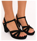 Sandały damskie Czarne sandały na platformie /B4-3 17843 G185/