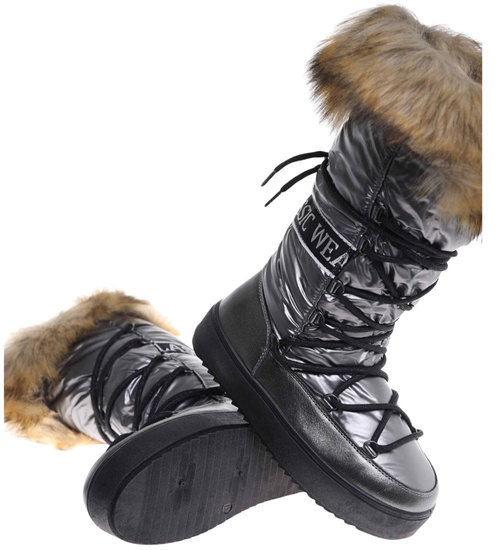 Ocieplane kozaki śniegowce eskimoski Grafitowe /C4-1 18608 T400/