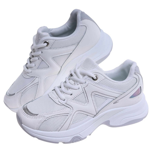 Białe damskie buty sportowe /A8-3 18120 T208/