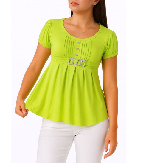 Zielona koszulka bluzka damska z ozdobą /H2-K47 UB935 S0/