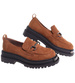 Karmelowe półbuty loafersy na platformie /G6-2 18486 T200/