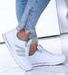 Białe damskie trampki sznurowane buty sportowe /F4-2 15143 T289/