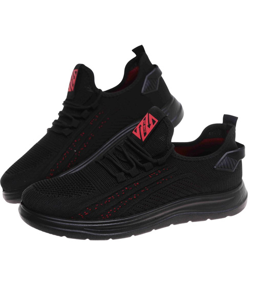 Wsuwane czarne sneakersy męskie /A9-3 18006 G389/