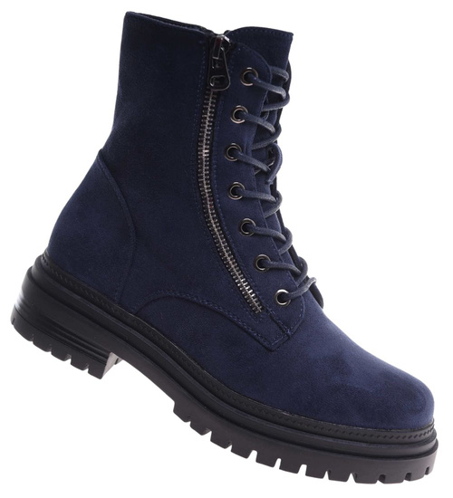 Granatowe botki trapery z ociepleniem /i6-4 h2 18446 T432/