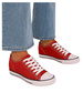 Czerwone wiązane trampki sneakersy na niskim koturnie /F6-3 13522 T8-6/