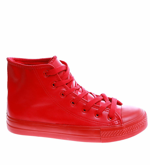 Wysokie czerwone trampki damskie /A2-1 16748 G9-84/