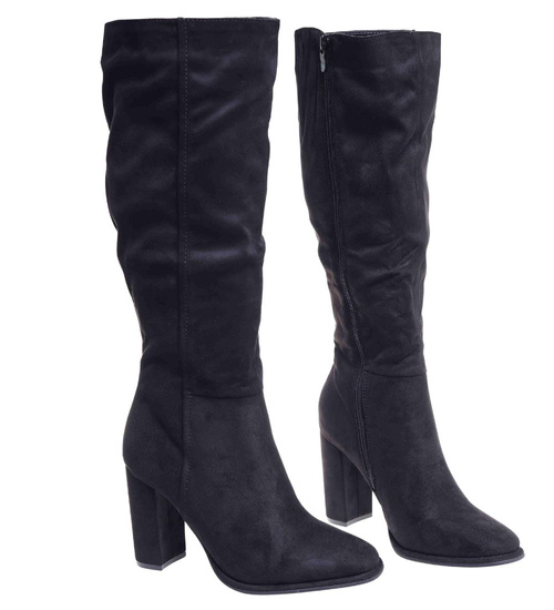 Klasyczne czarne kozaki do kolan /F4-1 18330 T600/