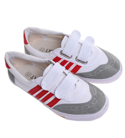 Białe trampki halówki na rzepy /D8-1+H2 18083 T186/