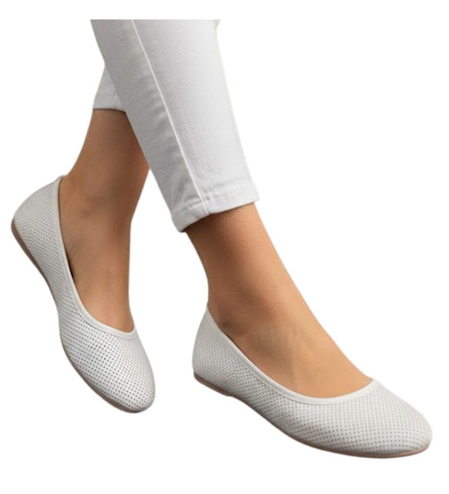 Ażurowe balerinki białe /A2-2 +h2 11274 T191/