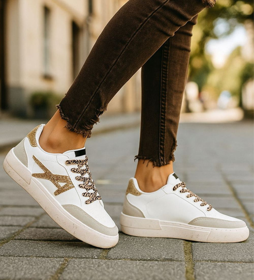 Trampki damskie sznurowane białe /J6-2 H2 18476 W16-6/