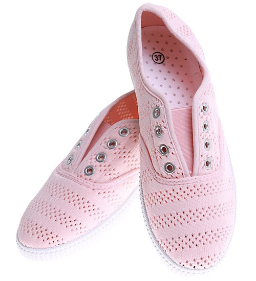 Koronkowe wsuwane różowe tenisówki /B2-2 16167 S1892/