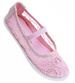 Różowe dziewczęce balerinki z koronki z gumką /B8-2 16451 T8-6/