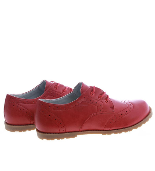 Sznurowane bordowe półbuty chłopięce /G12-1 13353 T077/