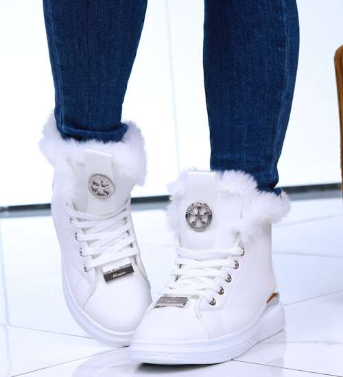 Zimowe trampki damskie z futerkiem /G6-2 15003 T683/ Zimowe trampki damskie z futerkiem /G6-2 15003 T683/