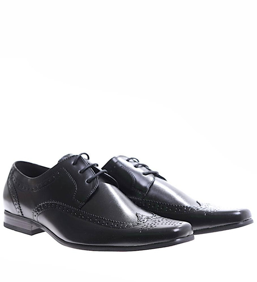 Czarne wizytowe półbuty męskie /C2-1 17027 T135/