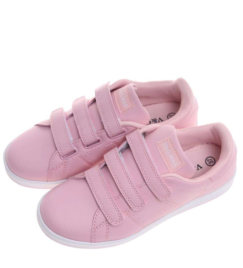 Snekaersy damskie różowe pastelowe na rzepy /E8-2 18697 T177/