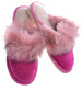 Skórzane ocieplane kapcie damskie Różowe /G2-1 9941 S198/