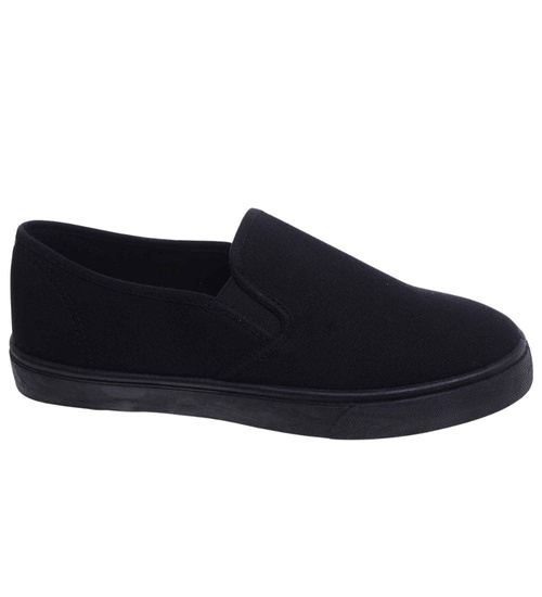 Czarne męskie trampki slip on /A1-2 18148 T285/