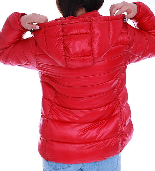 Ocieplana zimowa czerwona kurtka /H KR13 G488/