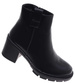 Czarne botki damskie na grubym obcasie /D2-2 18252 W482/