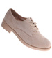 Beżowe baleriny damskie zamszowe oxfordy /J4-2 18621 W177/