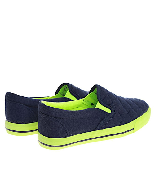 Granatowo zielone dziewczęce tenisówki /D6-3 15901 T079/