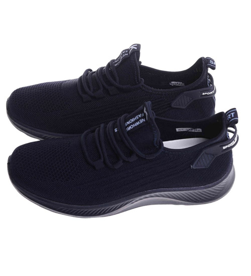 Lekkie granatowe męskie sneakersy /D1-2 17761 GF285/