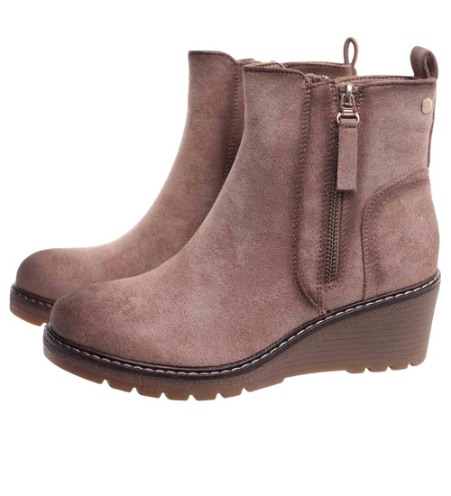 Damskie botki na niskim koturnie /E3-2 18321 W4/