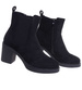 Czarne botki damskie na grubym obcasie /D6-1 18323 W385/