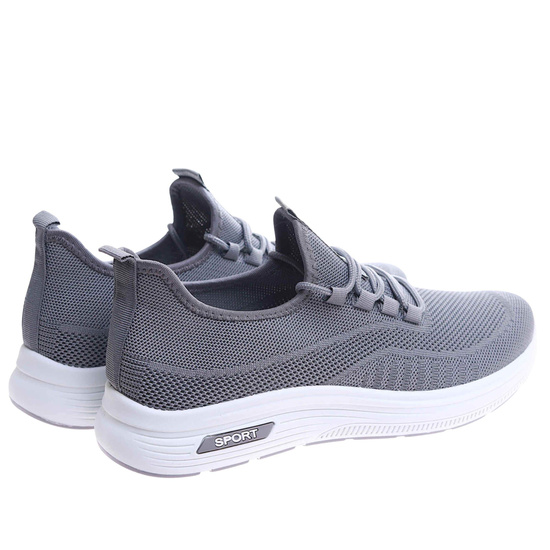 Wsuwane ażurowe szare męskie buty sportowe /A1-2 17762 GF285/