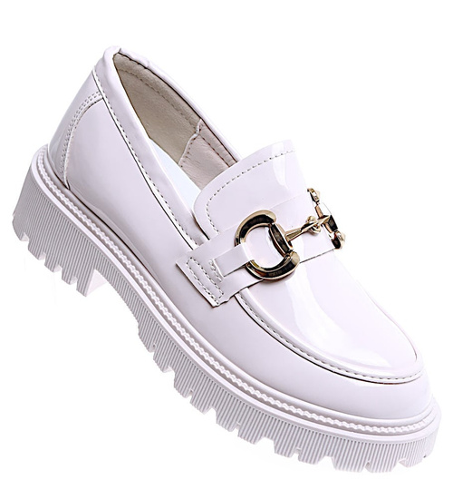 Wiosenne beżowe mokasyny damskie /A7-3 15446 T479/