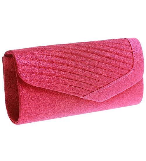 Fuksjowa błyszcząca kopertowa torebka z łańcuszkiem /H2 K12 TB61 G100/