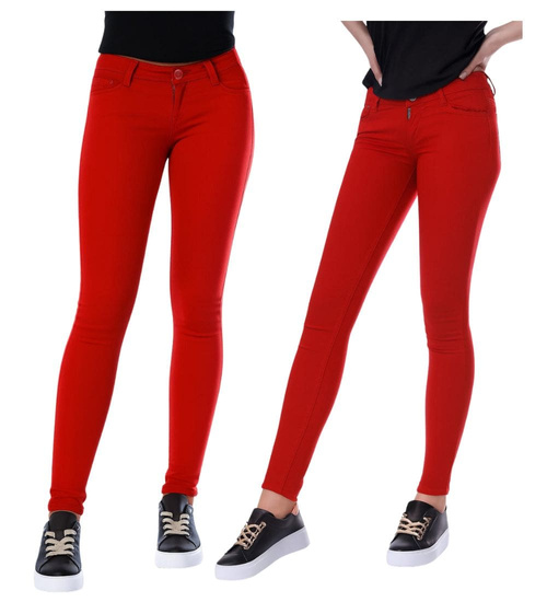 Czerwone wygodne spodnie damskie /H2 UB877 G3-7/