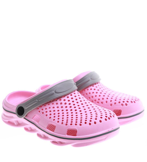 Kryte różowe szare klapki na basen /G6-1 16274 S196/