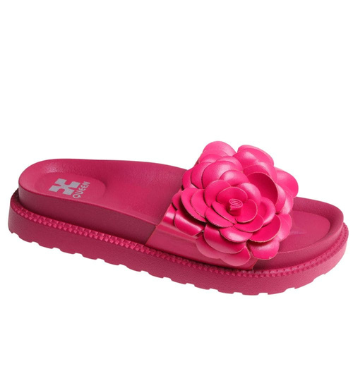 Plażowe różowe klapki damskie /D2-1 17865 S098/