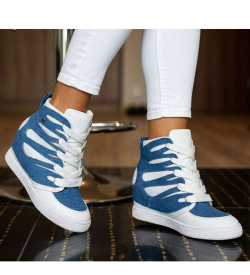 Wygodne trampki na koturnie Baby Blue /C4-3 18048 T284/