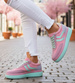 Różowe wiązane sneakersy buty sportowe /B1-2 17888 T688