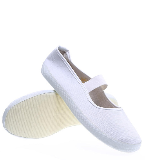 Baleriny tenisówki wsuwane białe czeszki /G6-1 15528 T4-3/