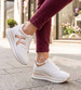 Białe damskie buty sportowe sneakersy na koturnie /B5-2 14773 T383/