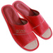Skórzane męskie klapki domowe Czerwone /B5-1 17323 S199/