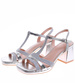 Srebrne sandały na obcasie i platformie /E4-3 16342 G241/