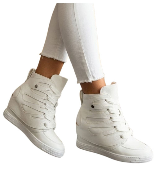 Białe trampki sneakersy na koturnie Seastar /G8-3 14900 T937/