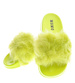 Jasno zielone klapki damskie z futerkiem /E8-2 12470 T194/