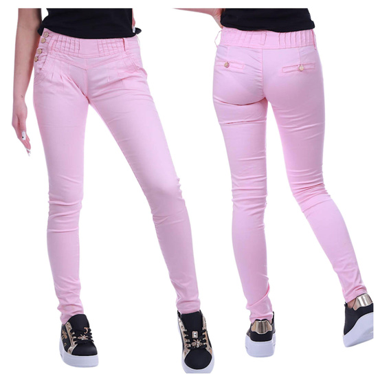 Casualowe różowe spodnie damskie /H2 UB872 G4/