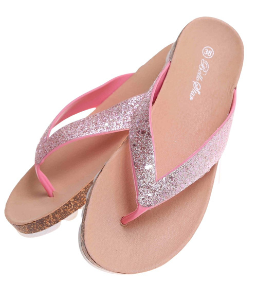 Różowe klapki japonki /E10-2 17773 T8-6/