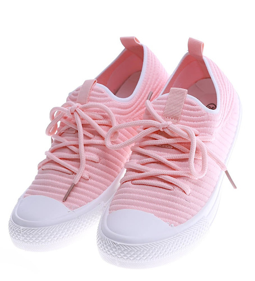 Różowe trampki damskie slip on /G4-3 13458 S2/